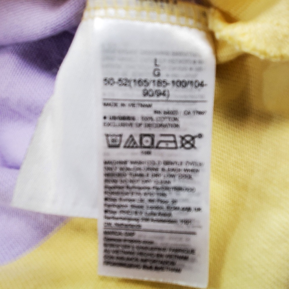 Vintage GAP Rugby Shirt Mens Large Yellow Purple Striped Long Sleeve Cotton Polo - Picture 8 of 8